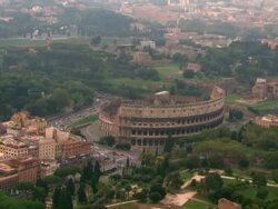 Colosseum and Roman Forum Stock Footage