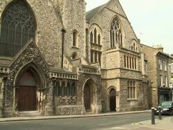 GENERAL VIEW - Church Studios in Crouch End where U2 are currently finishing up their 13th studio album at Celebrity Sightings in London - April 2nd, 2014 Stock Footage
