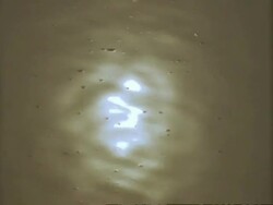 CU Sun reflected in muddy flowing water, Sunderbans, India Stock Footage