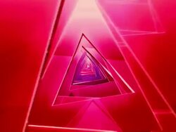 Colorful triangle tunnel ride Stock Footage