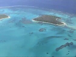 Aerial view of Tonga, from aeroplane, South Pacific Stock Footage