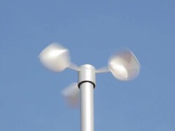 wind speed measuring anemometer Stock Footage