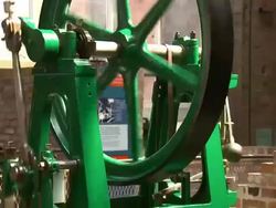 Steam powered locomotive engines in action on display News Clip