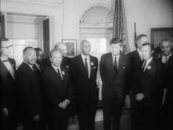 JFK meets with MLK and other Civil Rights leaders after the March on Washington Stock Footage