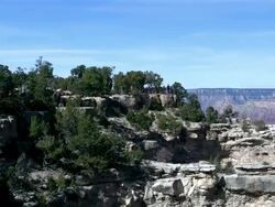 Grand Canyon lookout zoom Stock Footage