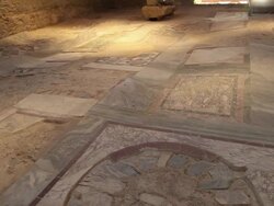Piazza Armerina (villa Romana del Casale), centenary basilica, used for meetings and official ceremonies, with precious polychrome marbles Stock Footage