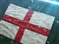 Flag of England at the stadium Stock Footage