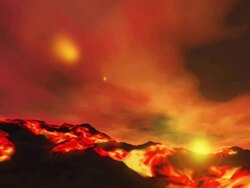 lava flow at sunset Stock Footage
