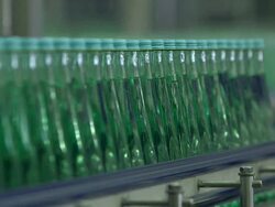 MS R/F Shot of bottling plant at beverage industry / Gerolstein, Rhineland Palatinate, Germany  Stock Footage