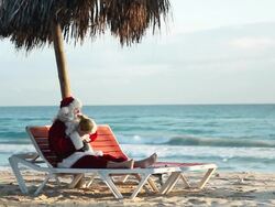 Crazy Santa Beach Stock Footage