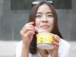 Ice Cream Smile Stock Footage