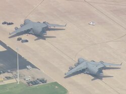 WS AERIAL View of Altus Air force Base / Oklahoma, United States Stock Footage