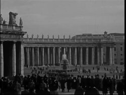 St Peters square, Vatican, 1950's Stock Footage
