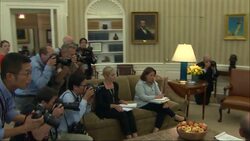 In Oval Office meeting Monday, Attorney General Eric Holder updated President Barack Obama on situation in Ferguson, Missouri. (Aug. 18) News Clip