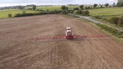 Crop Sprayer, Aerial View Stock Footage