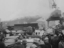 USS Constellation fire in Brooklyn Stock Footage