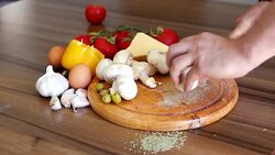 Male hands slicing mushrooms Stock Footage