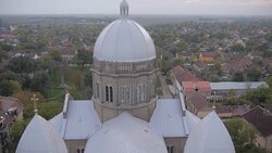 View of the church from the air Stock Footage