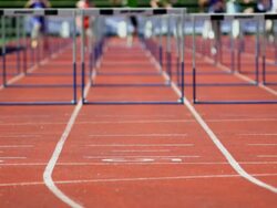HD Sprint Hurdle Race Stock Footage