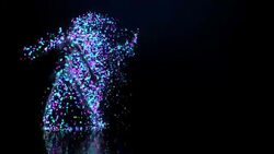 Abstract Ballet Dancer with blue particles Stock Footage