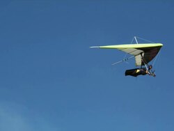 WS PAN POV Person hang gliding / Lehi, Utah, USA. Stock Footage