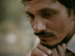 Real people from rural India: Tired mature man feeling sleepy Stock Footage