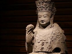 CU MS Buddhist Statue/xian,shaanxi,China Stock Footage