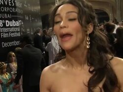 INTERVIEW Paula Patton on working with Tom Cruise, it being a dream role for a woman, stunts and more at the Mission Impossible Ghost Protocol World Premiere at Dubai on December 7th 2011 Stock Footage