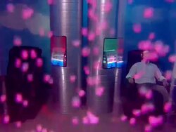 WS Shot of oxygen bar with man relaxing in chair, breathing with pink atmosphere / Minneapolis, Minnesota, United States Stock Footage