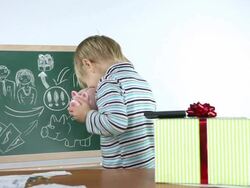 little boy and a successful business plan Stock Footage