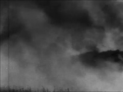 B/W 1967 close up PAN smoke + flames after bombing in Six Day War / Jerusalem / newsreel Stock Footage