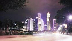Singapore city at night Stock Footage