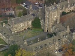 WS AERIAL View of Duke University / North Carolina, United States Stock Footage