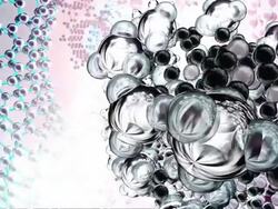 DNA molecule interfacing with nano rings and gears Stock Footage