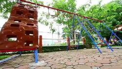 Playground in the park Stock Footage
