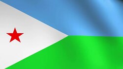 Animation flag of   Djibouti    in Africa Stock Footage