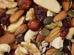 Nuts and seeds mix. Food background Stock Footage