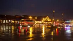 Kawaguchigo station while raining at night Time lapse Stock Footage