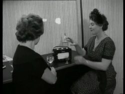 Women listening to radio Stock Footage