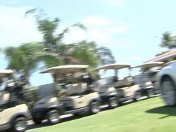 ATMOSPHERE: Chrysler at El Conquistador Golf Course Stock Footage