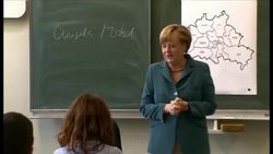 Germany - Merkel wins a 3rd term as chancellor / Chancellor Merkel acts as substitute history teacher for a day News Clip