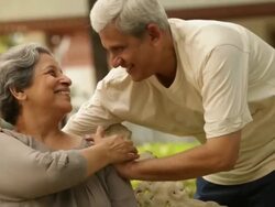 Senior couple smiling  Stock Footage