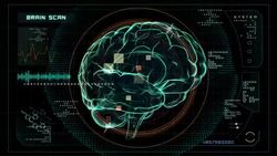 Brain Scan data interface Stock Footage