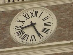 Old town clock Stock Footage