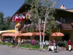 Corner cafe in Vail Stock Footage
