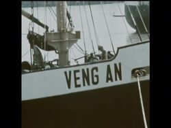 SYND 29 6 73 DAMAGED CARGO SHIPS IN PHNOM PENH HARBOUR Instructional Video