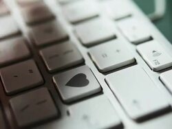 Keyboard (white) heart    CO KE Stock Footage