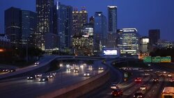 Interstate I-85 leading into Downtown Atlanta, Georgia, United States of America Stock Footage