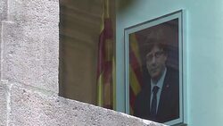 CLEAN : Carles Puigdemont picture still hanging in Generalitat News Clip