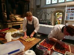 100 People Attend A Banquet In Bath Abbey Stock Footage